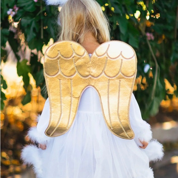Angel Costume with Gold wings and Headband halo size 14 - Picture 5 of 5